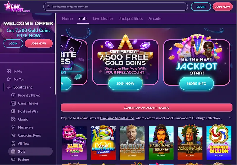 playfame homepage